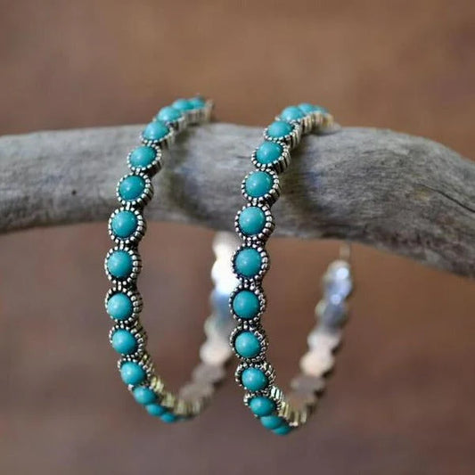 Vintage Circular Turquoise Earrings
