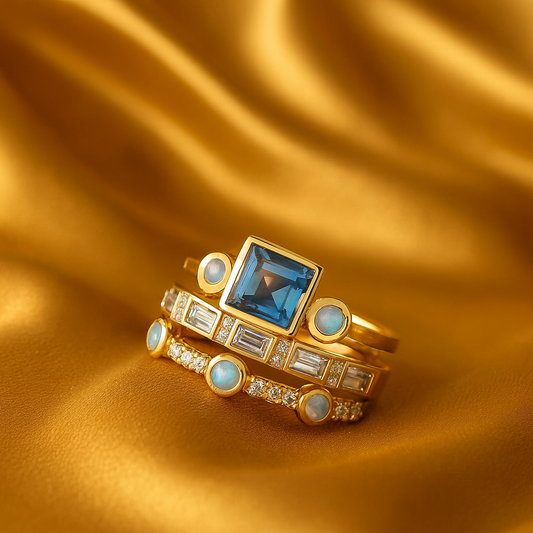 オーシャンブルークリスタルセットリング