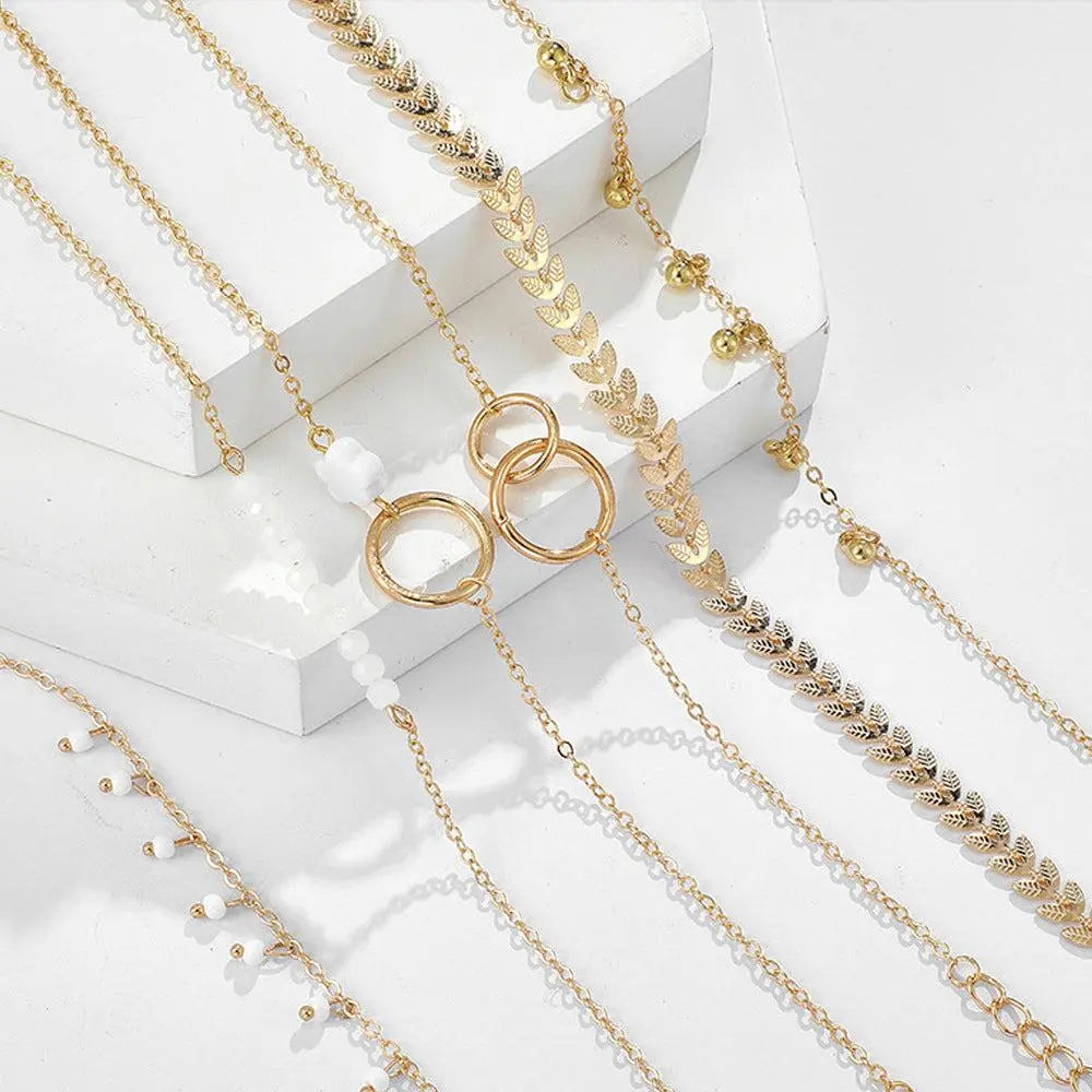 Set de brățări Boho aurii