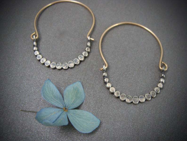 Pendientes boho de plata cúbica