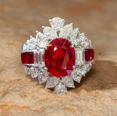 Vintage Oval Cut Ruby Engagement Ring