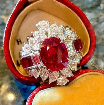 Vintage Oval Cut Ruby Engagement Ring
