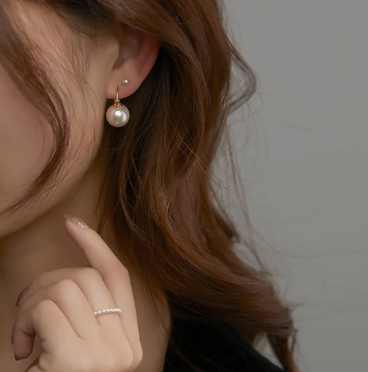 Stříbrné francouzské síťované náušnice