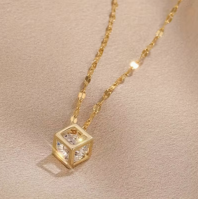 Timeless Radiance Cubed Pendant Necklace