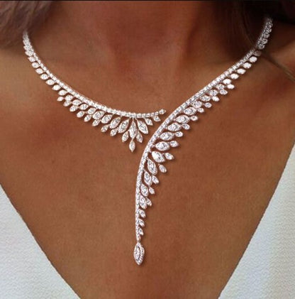 Open Marquise White Sapphire Necklace