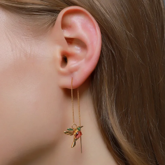 Pendientes Retro de Pájaro de Moda