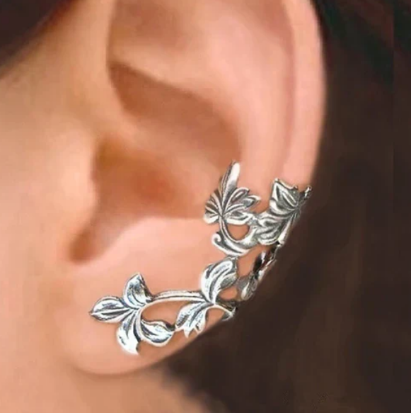 Vintage silver leaf earrings