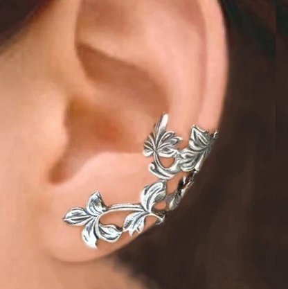 Vintage silver leaf earrings