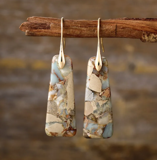 Pendientes Bohemios de Piedra Emperador