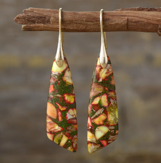 Pendientes Bohemios de Piedra Emperador