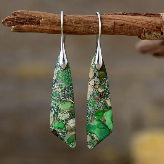 Pendientes Bohemios de Piedra Emperador