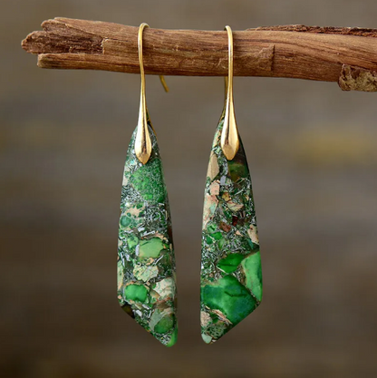 Pendientes Bohemios de Piedra Emperador