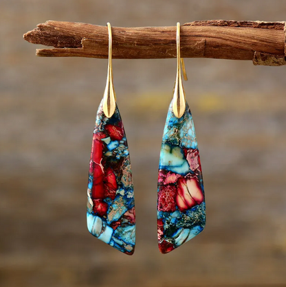 Pendientes Bohemios de Piedra Emperador