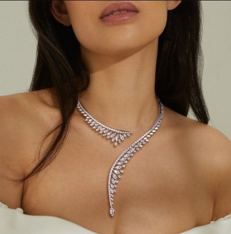 Open Marquise White Sapphire Necklace