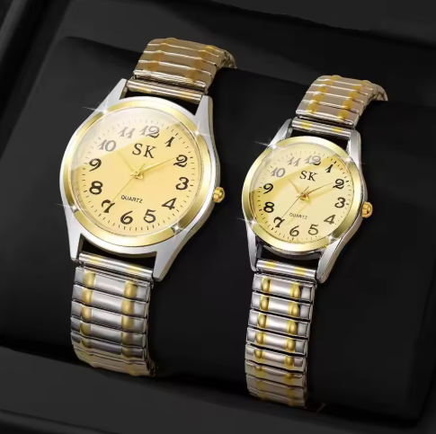 Minimalistické párové hodinky s křemenným strojkem a gumovými řemínky