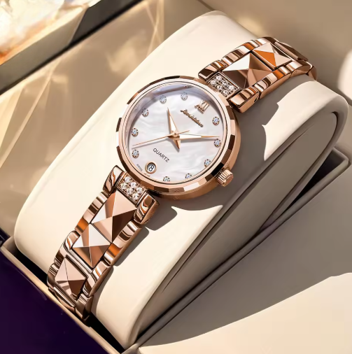 Velkolepé diamantové hodinky SwissMade s růžovým zlatem