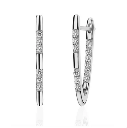 Pendientes de oro rosa con circonitas engastadas