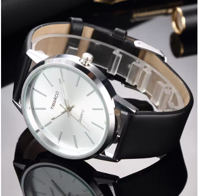 Reloj de cuarzo lujoso con caja sobredimensionada de acero inoxidable