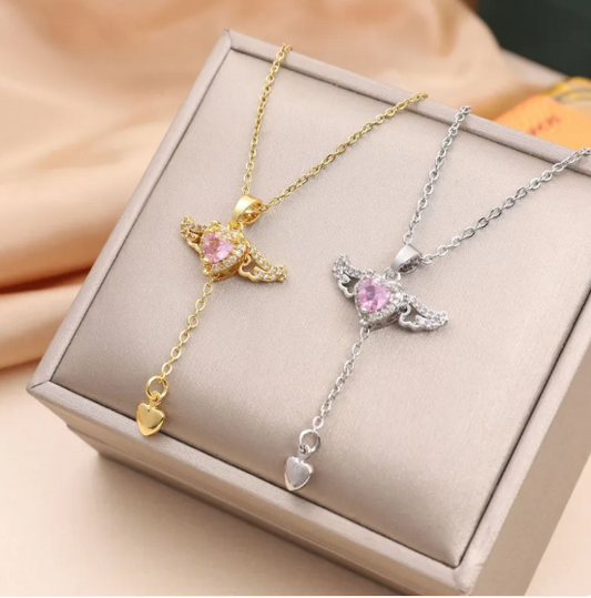 Colgante Corazón de Cupido con Alas de Ángel