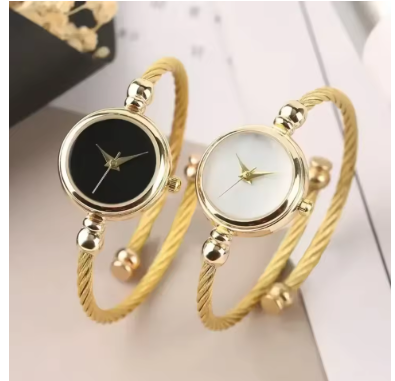 Luxusní náramkové hodinky z nerezové oceli ve zlatém tónu