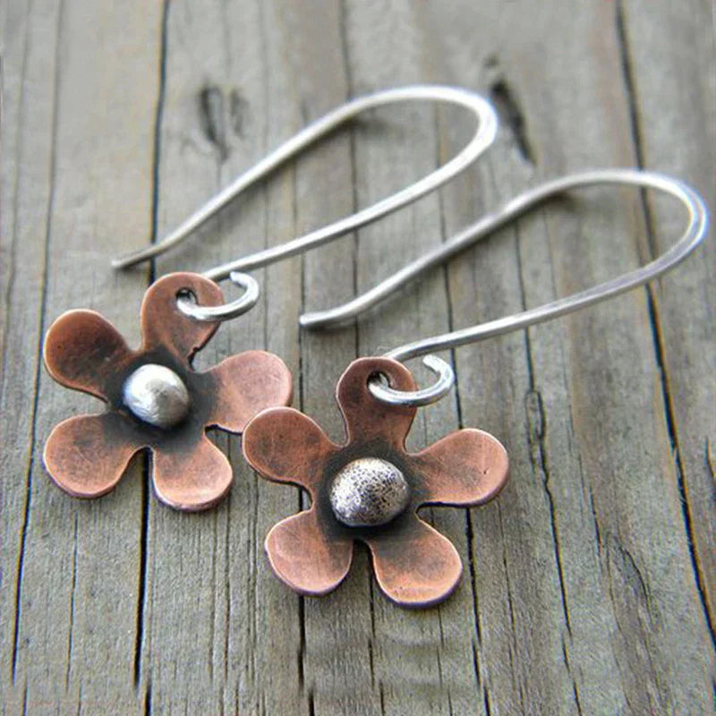 Vintage Silver Floral Earrings