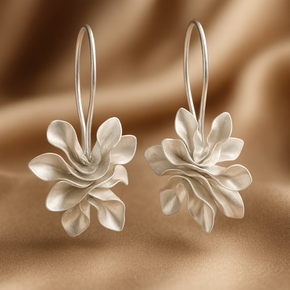 Irregular Silver Bloom Earrings