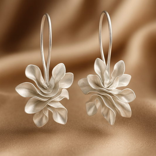 Irregular Silver Bloom Earrings