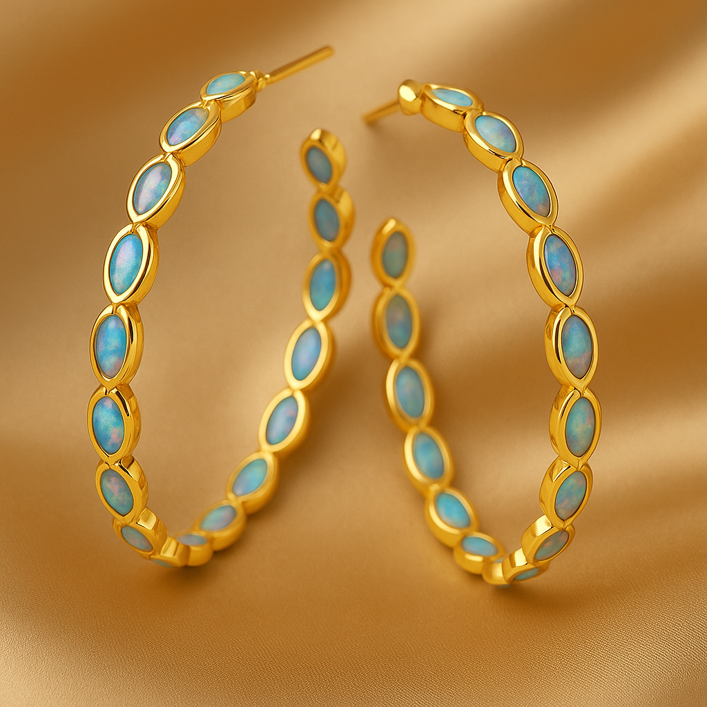 Luxe Blue Opal Gold Drops