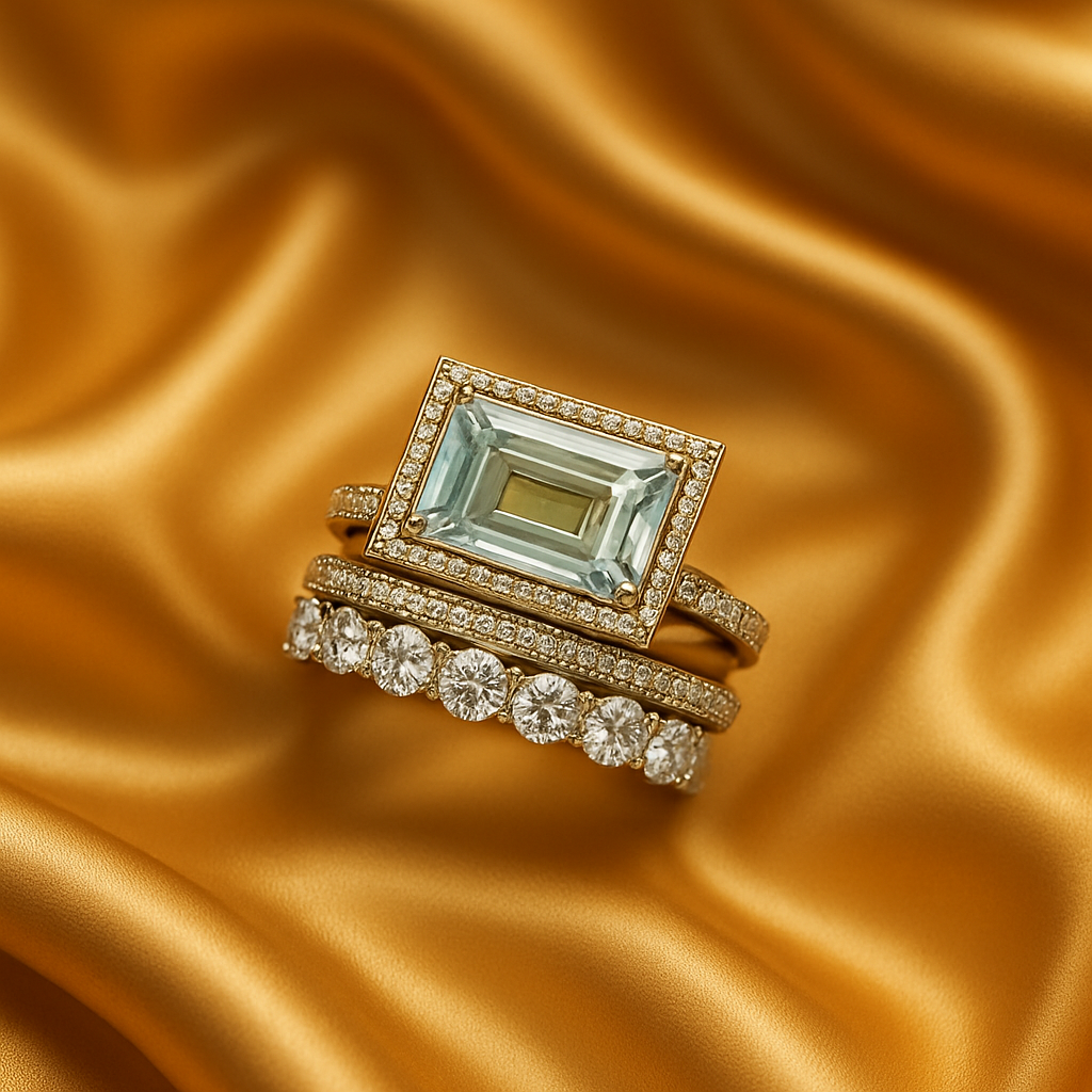 Sada vintage stříbrných prstenů s tyrkysovým sklem (3 prsteny)