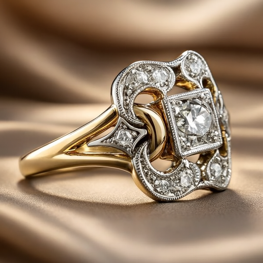 Golden Vintage Zircon Ring