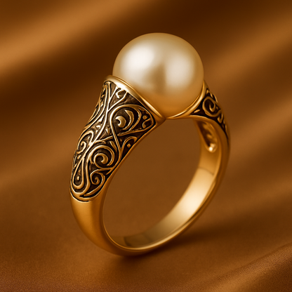 Luxe Pearl Vintage Gold Ring