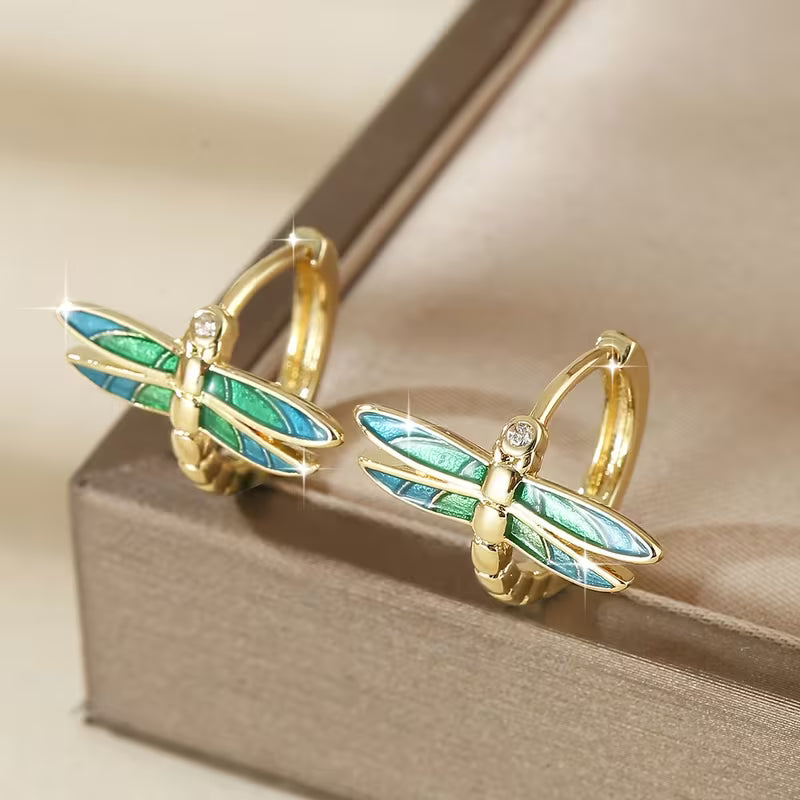 Verdant Dragonfly Elegance Rings