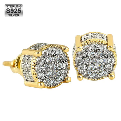 ICED CHICS S925 Silvery Hip-Hop Zirconia Earrings Set