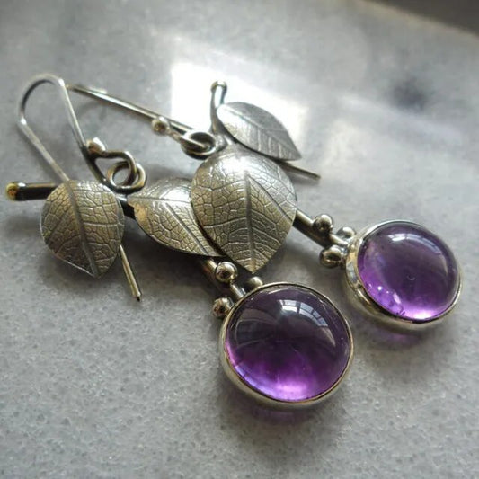 Pendientes Vintage de Cristal Violeta