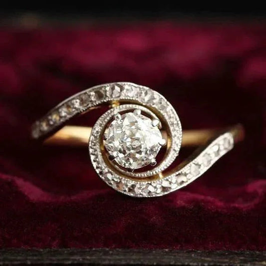 Anillo Vintage Ondulado Brillante