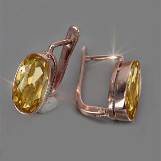 Pendientes Vintage de Cristal Amarillo