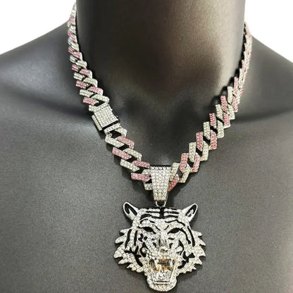 Men’s 18K Gold Plated Tiger Pendant Necklace