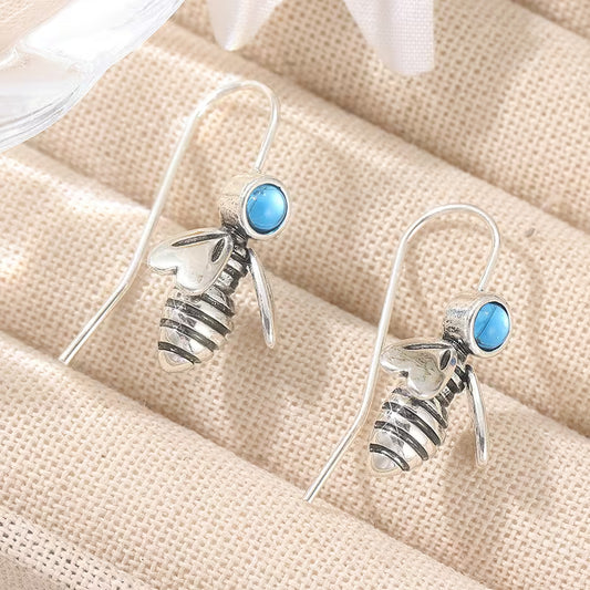 Azure Whisper Bee Earrings