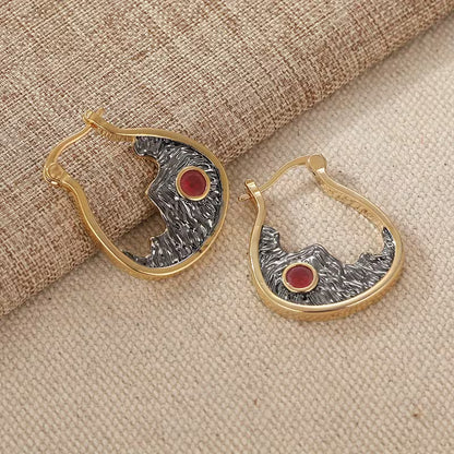Bohemian Red Mountain Peak Earrings