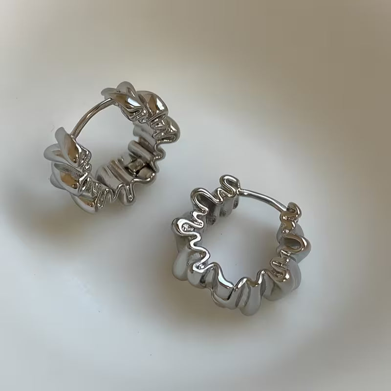 Whispered Ruffle Elegance Hoops