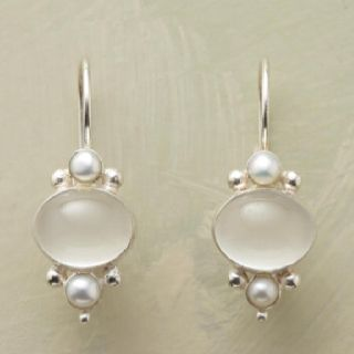 Pendientes Vintage de Cristal Blanco y Perla