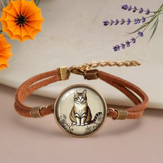 Vintage Feline Portrait Heirloom Bracelet
