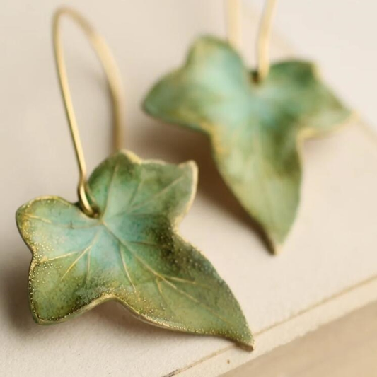 Pendientes Vintage Hoja Verde