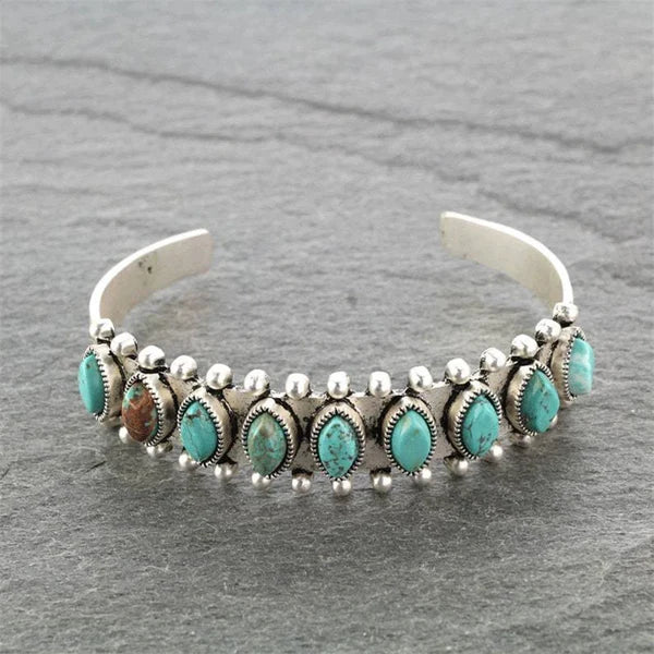1+1 Offer: Vintage Turquoise Stone Bracelet + Boho Turquoise Ring