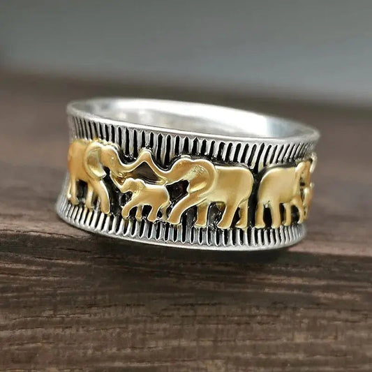 Anillo Vintage de Elefante en Oro