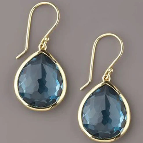 Pendientes Vintage de Cristal Azul Colgantes