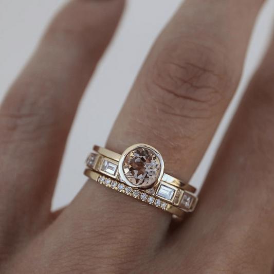 Gold bezel solitaire ring