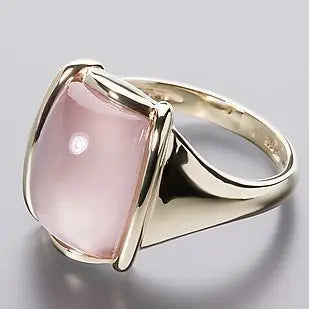 Anillo cuadrado vintage en oro rosa