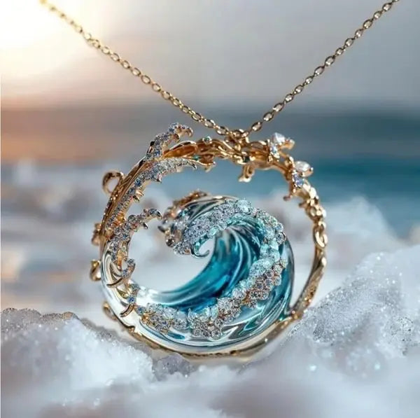 Ocean’s Oath – Minimalist Ocean-Themed Necklace