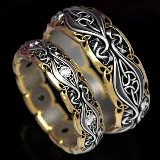 1+1 Offer: Vintage Pair Gold & Silver Ring